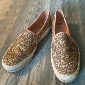 Kate Spade rose gold glitter shoes